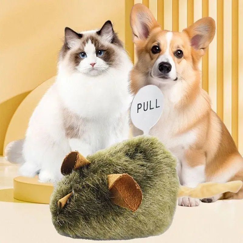 Cat Self Entertainment Toy Realistic Plush Squeaking Mouse Interactive Play Mice Boredom Buster Kitten Fun Activity