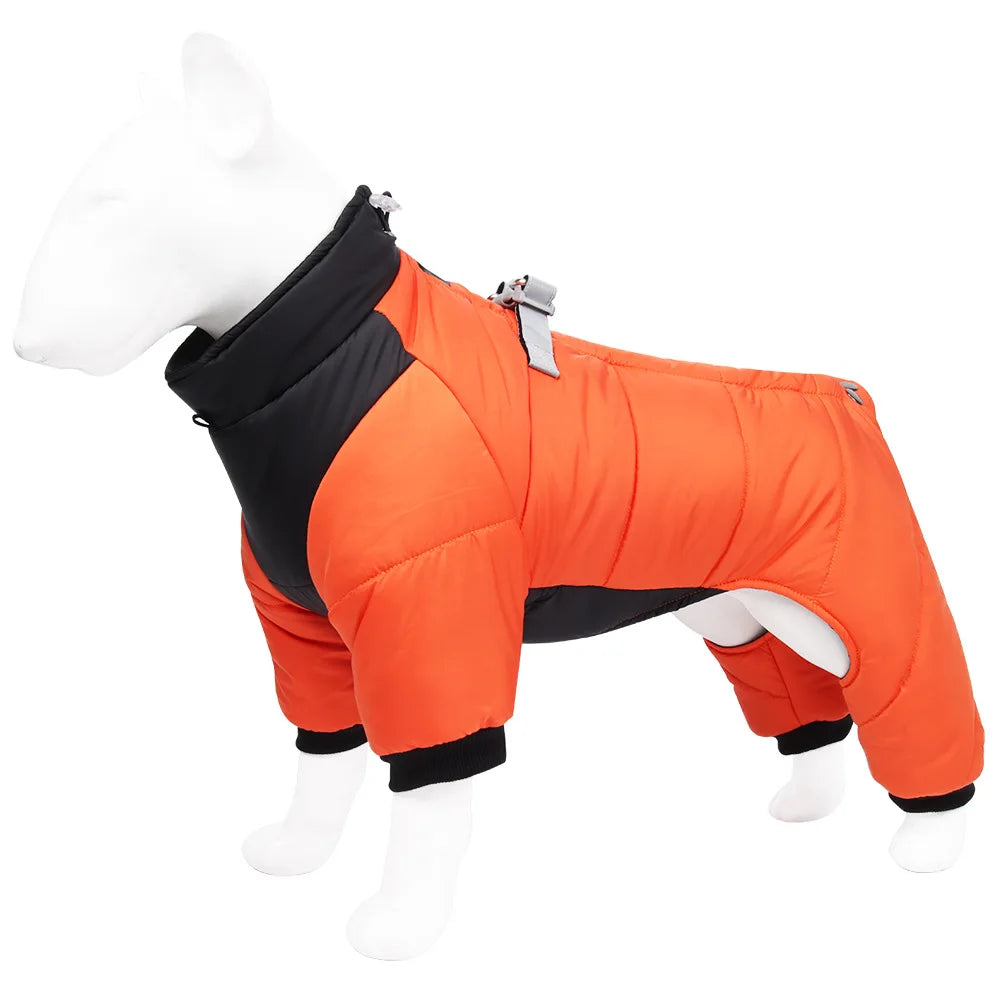 Dog Clothes Four Feet Clothing Warm Winter Coat Reflective Rainproof Dog Clothes Windproof Overall for Dogs Pet Cotton Clothes